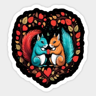 Squirrel Couple Valentine Sticker
